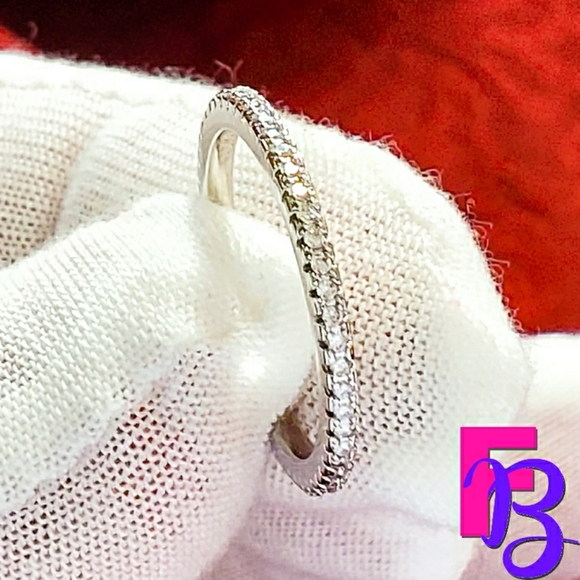 Size 10 2MM CZ Womens Eternity/Anniversary Band - Picture 3 of 13